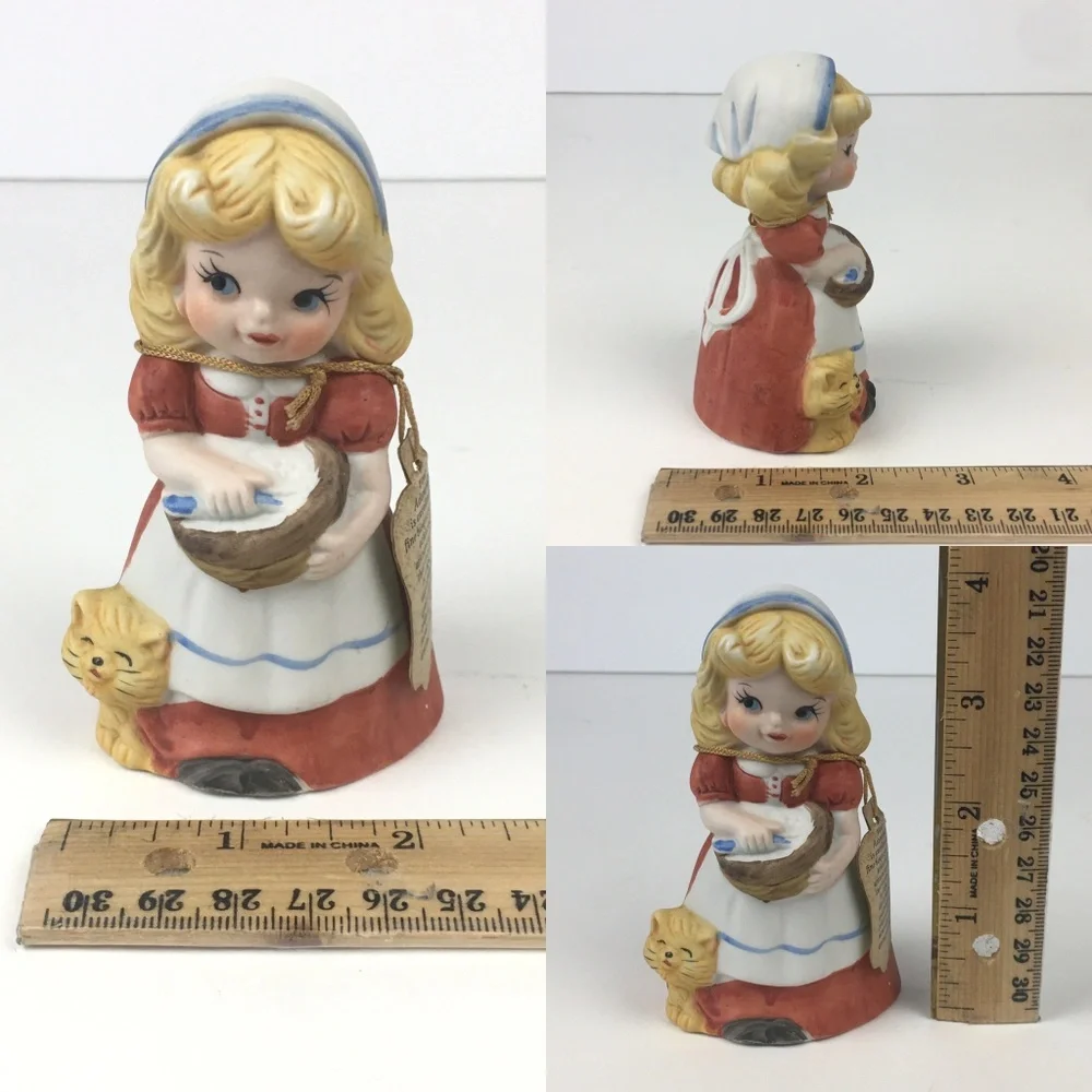 Vintage Adorabelles Girl Laundry w‎ Orange Cat Bell